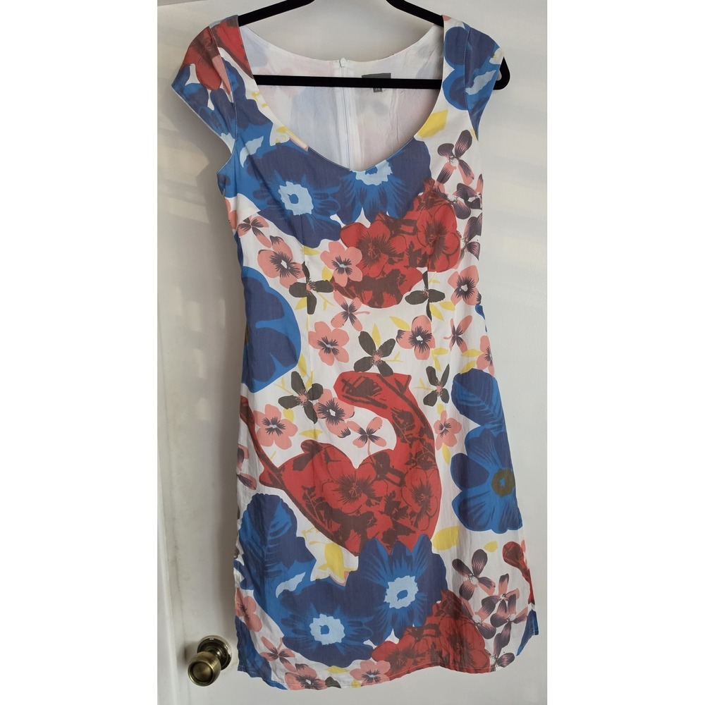 Marc Aurel Sleeveless Floral Dress Size 36 Multicolor Sundress Midi Gown